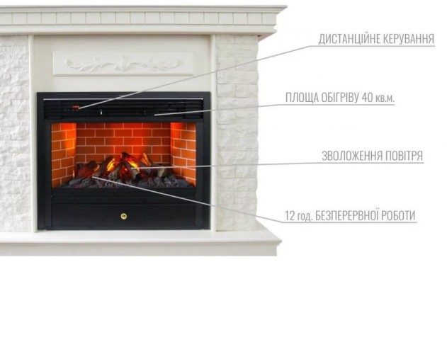 Камінний комплект Astra Flame НУК White + Плутон