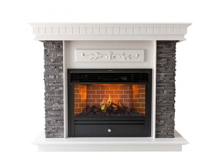 Камінний комплект ASTRA FLAME Манітоба Grey + Гефест