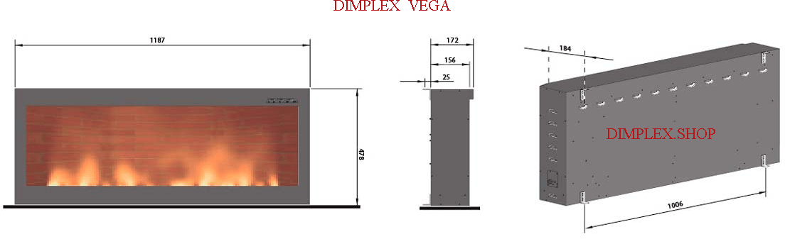 Dimplex Vega + Wi-Fi встраиваемый в нишу