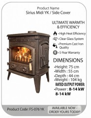 Печь отопительно-варочная Flame Stove Sirius Midi с боковой дверцей