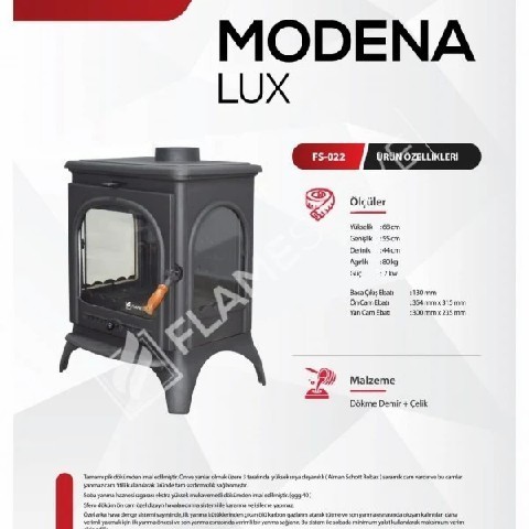 Печь-камин Flame Stove Modena Lux — 3 стекла